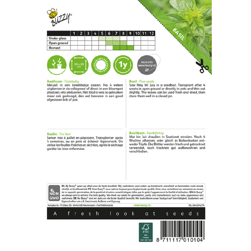 Buzzy® Ocimum basilicum minumum (Basil, Bush)