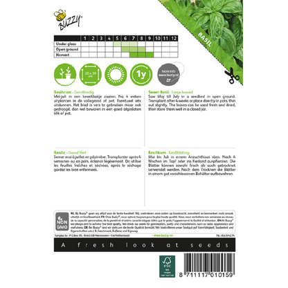 Buzzy® Sweet Basil, large leaved