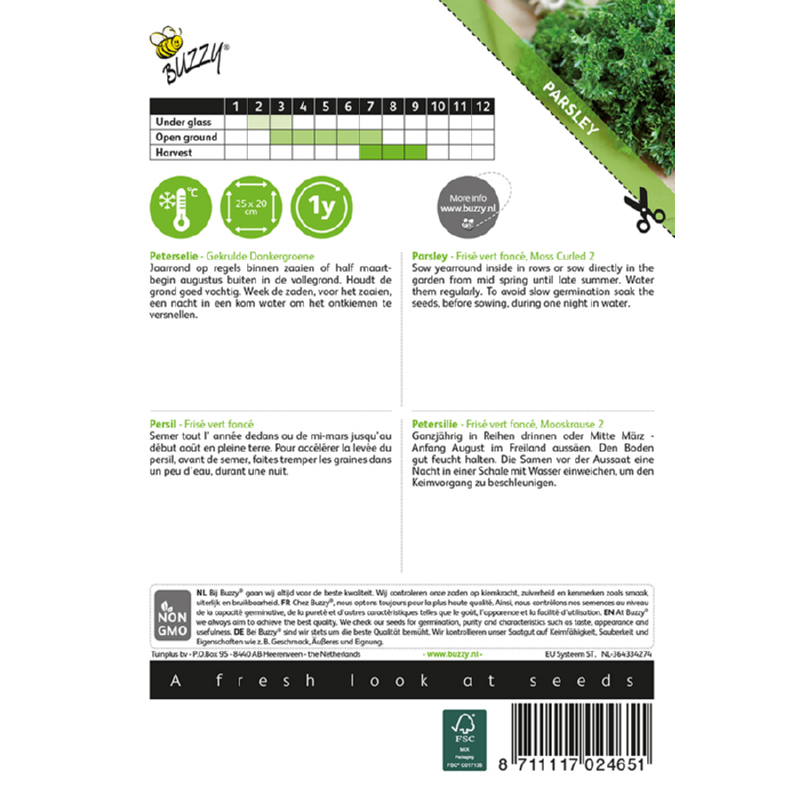 Buzzy® Parsley Frisé vert foncé, Moss Curled 2