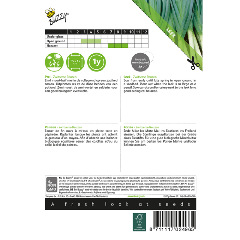 Buzzy® Leek Swiss Giants-American Flag