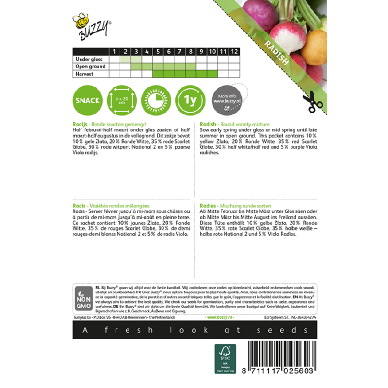 Buzzy® Radish Round variety mixture