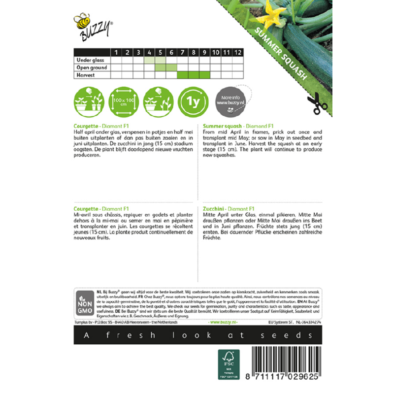 Buzzy® Summer squash Diamant F1, original Peto-strain