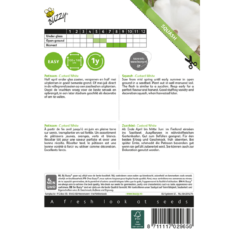 Buzzy® Patisson Custard White