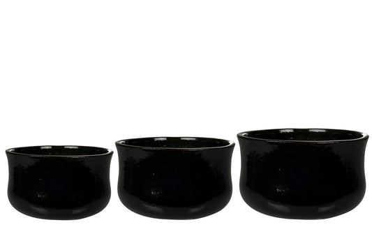 حوض فخار حجم Bowl S3 Sabine zwart D25 H14
