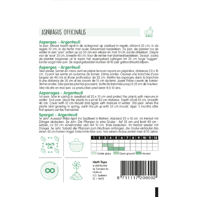 Horti Tops® Asparages Argenteuil
