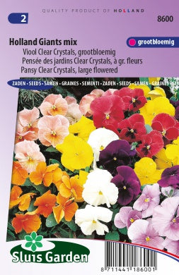 Pansy Clear Crystals Holland Giants mix