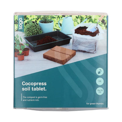 SOGO Compressed soil tablet 10L, 18x18cm