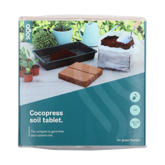 SOGO Compressed soil tablet 10L, 18x18cm