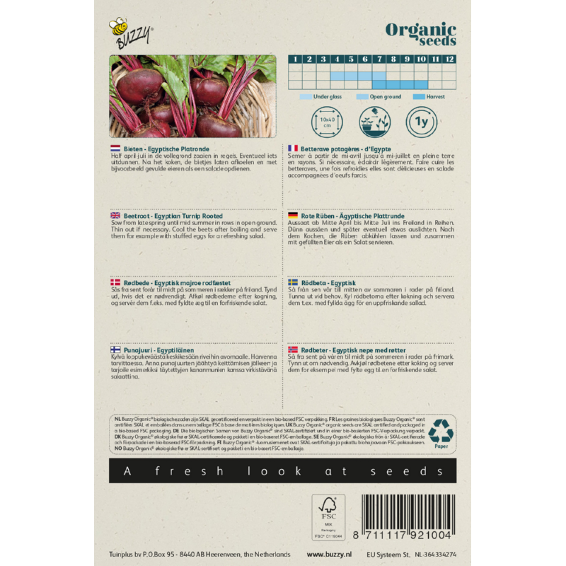 Buzzy® Organic Beetroot Turnip Egyptian (BIO)