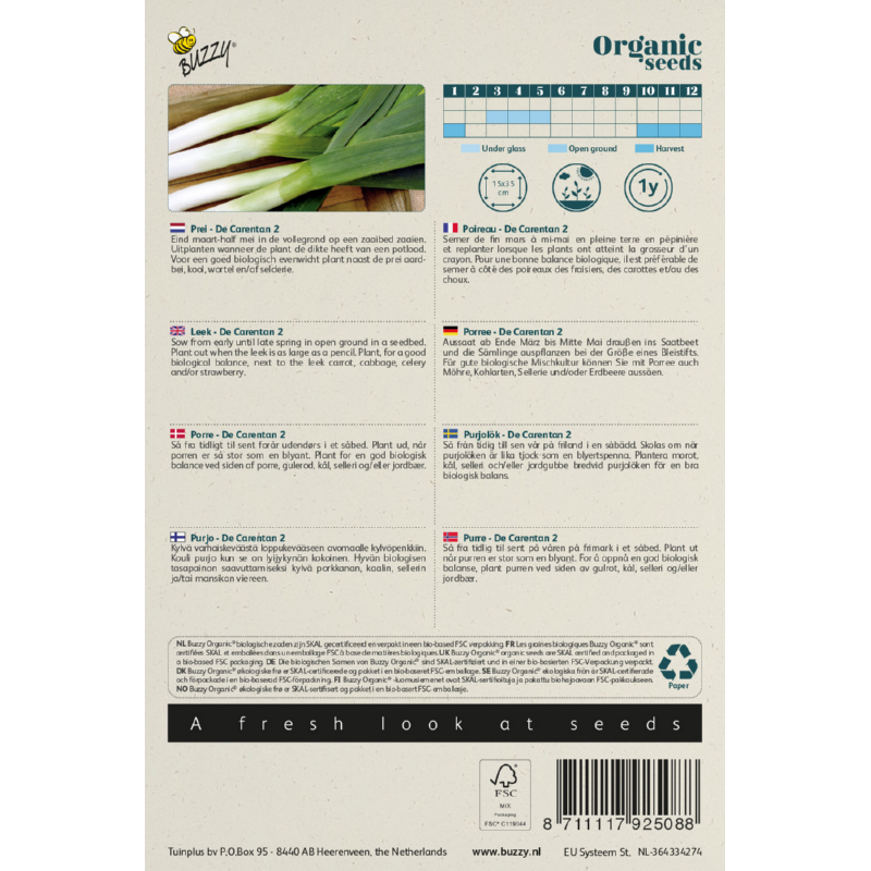 Buzzy® Organic Leek De Carentan 2 (BIO)