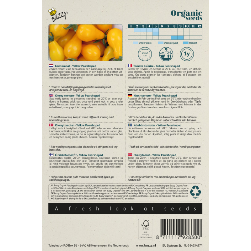 Buzzy® Organic Cherry Tomatoes Yellow Pearshaped (BIO)