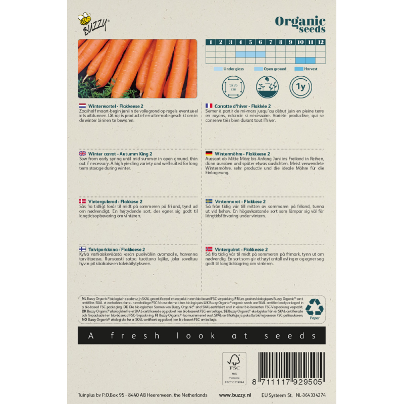 Buzzy® Organic Winter carrot Flakkeese 2 (BIO)