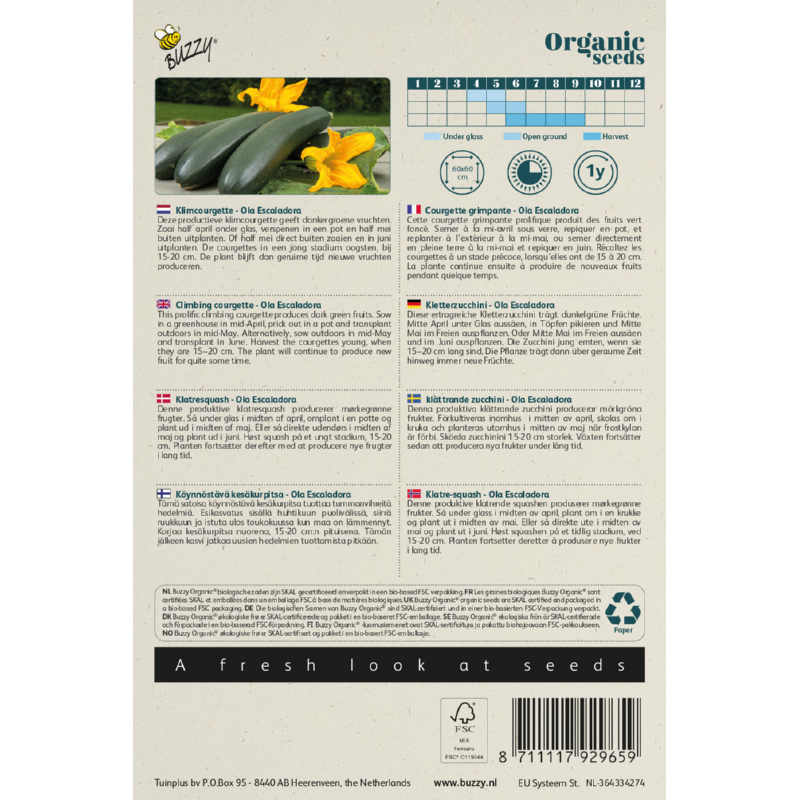 Buzzy® Organic Climbing courgette Ola Escaladora (BIO)